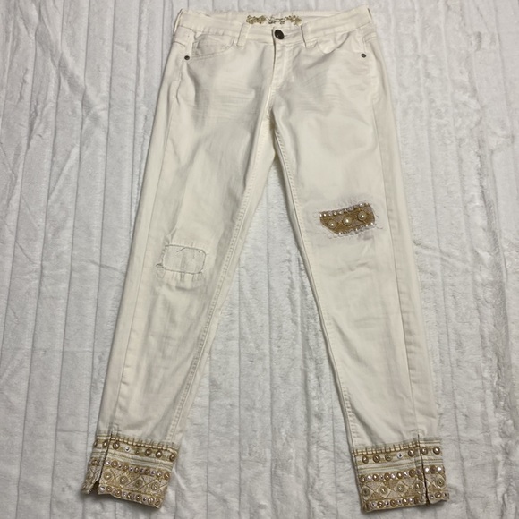 [Desigual] Cream Exotic Jeans - Picture 2 of 11